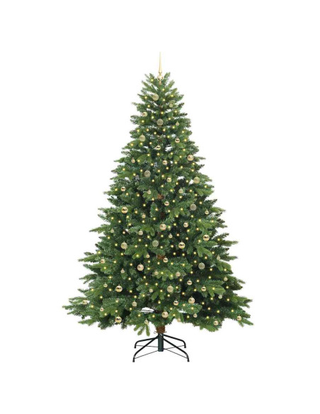 Albero di Natale artificiale con 300 LED Verde 240 cm PE e PVC