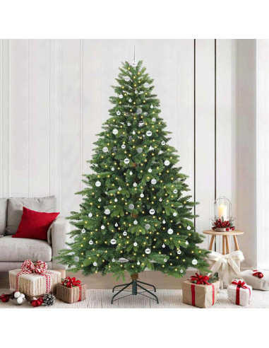 Albero di Natale artificiale con 300 LED Verde 240 cm PE e PVC
