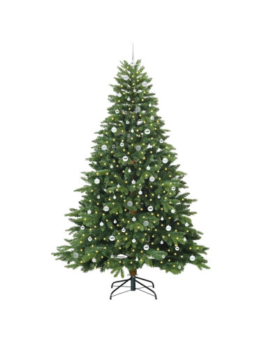 Albero di Natale artificiale con 300 LED Verde 240 cm PE e PVC