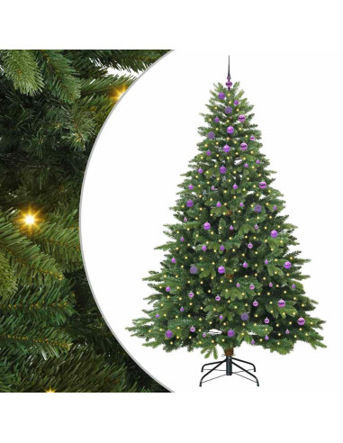 Albero di Natale artificiale con 300 LED Verde 240 cm PE e PVC