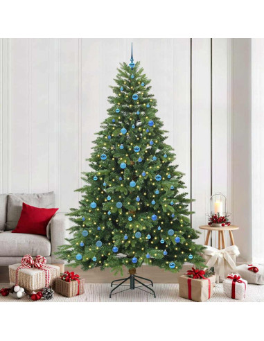 Albero di Natale artificiale con 300 LED Verde 240 cm PE e PVC