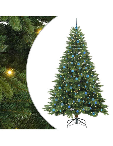 Albero di Natale artificiale con 300 LED Verde 240 cm PE e PVC