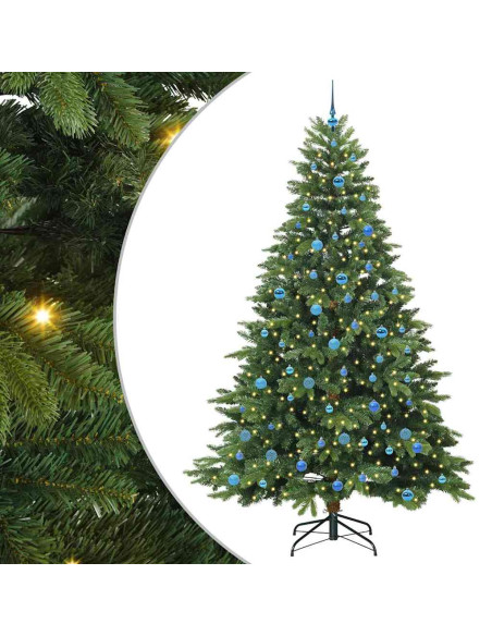 Albero di Natale artificiale con 300 LED Verde 240 cm PE e PVC