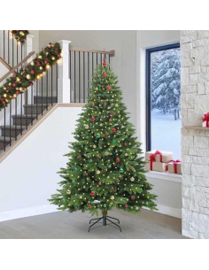 Albero di Natale artificiale con 300 LED Verde 240 cm PE e PVC 2