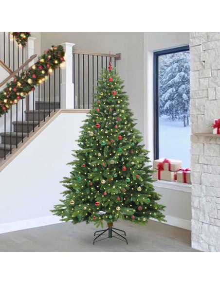 Albero di Natale artificiale con 300 LED Verde 240 cm PE e PVC