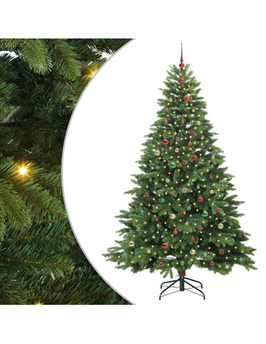 Albero di Natale artificiale con 300 LED Verde 240 cm PE e PVC