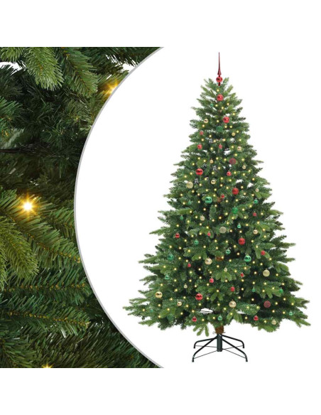 Albero di Natale artificiale con 300 LED Verde 240 cm PE e PVC