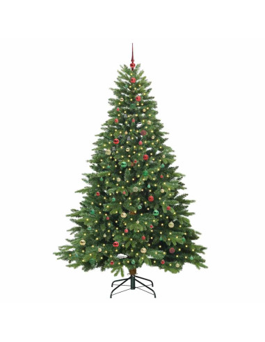 Albero di Natale artificiale con 300 LED Verde 240 cm PE e PVC