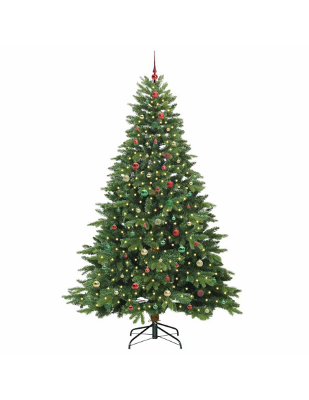 Albero di Natale artificiale con 300 LED Verde 240 cm PE e PVC