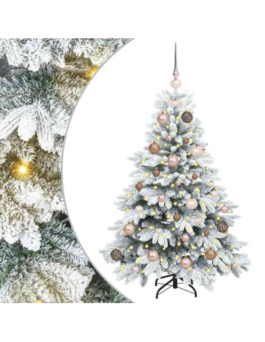 Albero di Natale artificiale con 150 LED Verde 120 cm PE e PVC