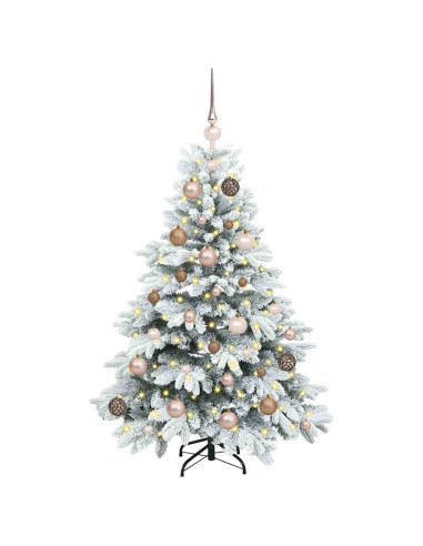 Albero di Natale artificiale con 150 LED Verde 120 cm PE e PVC