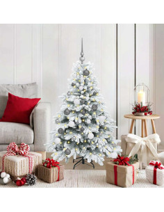 Albero di Natale artificiale con 150 LED Verde 120 cm PE e PVC 2