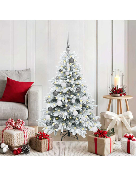 Albero di Natale artificiale con 150 LED Verde 120 cm PE e PVC