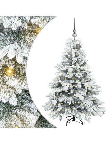 Albero di Natale artificiale con 150 LED Verde 120 cm PE e PVC
