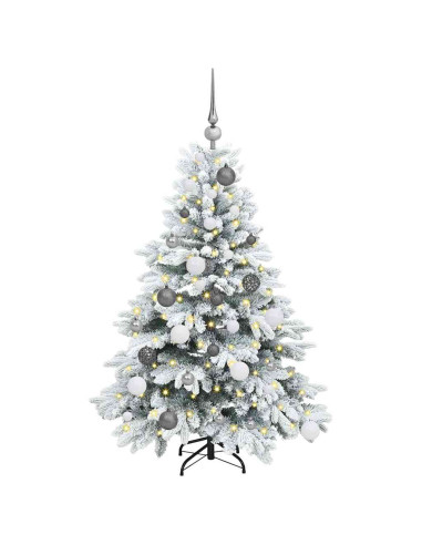 Albero di Natale artificiale con 150 LED Verde 120 cm PE e PVC