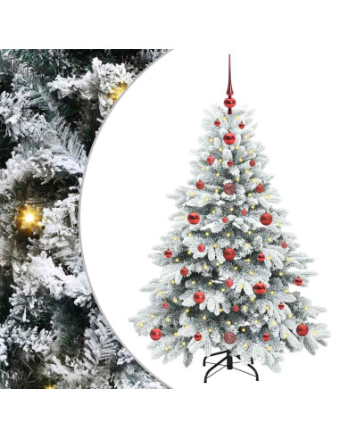 Albero di Natale artificiale con 150 LED Verde 120 cm PE e PVC