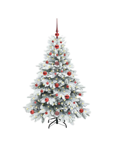 Albero di Natale artificiale con 150 LED Verde 120 cm PE e PVC