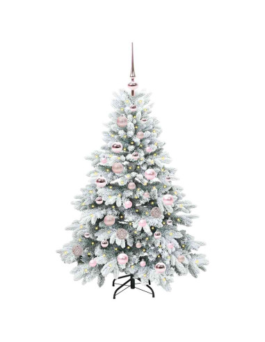 Albero di Natale artificiale con 150 LED Verde 120 cm PE e PVC