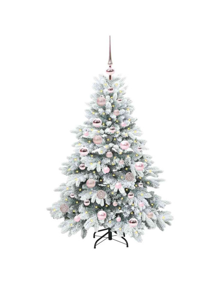 Albero di Natale artificiale con 150 LED Verde 120 cm PE e PVC