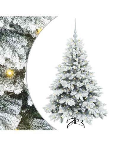 Albero di Natale artificiale con 150 LED Verde 120 cm PE e PVC