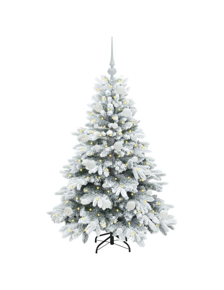 Albero di Natale artificiale con 150 LED Verde 120 cm PE e PVC