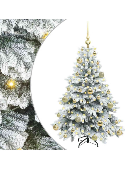 Albero di Natale artificiale con 150 LED Verde 120 cm PE e PVC