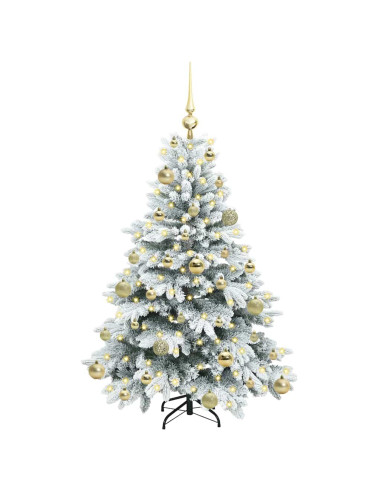 Albero di Natale artificiale con 150 LED Verde 120 cm PE e PVC