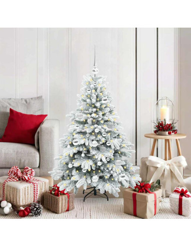 Albero di Natale artificiale con 150 LED Verde 120 cm PE e PVC