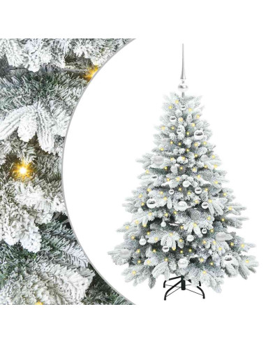Albero di Natale artificiale con 150 LED Verde 120 cm PE e PVC