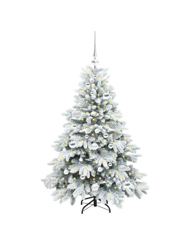 Albero di Natale artificiale con 150 LED Verde 120 cm PE e PVC