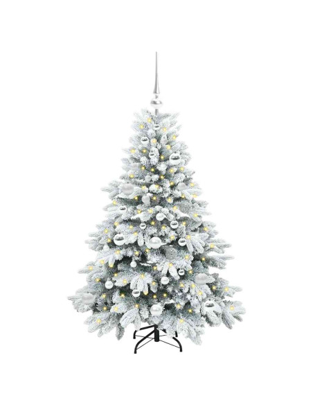 Albero di Natale artificiale con 150 LED Verde 120 cm PE e PVC