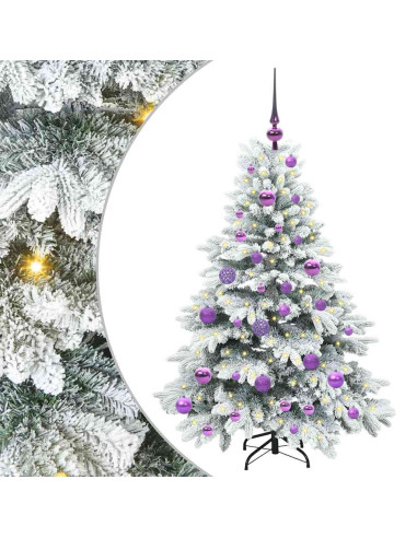 Albero di Natale artificiale con 150 LED Verde 120 cm PE e PVC