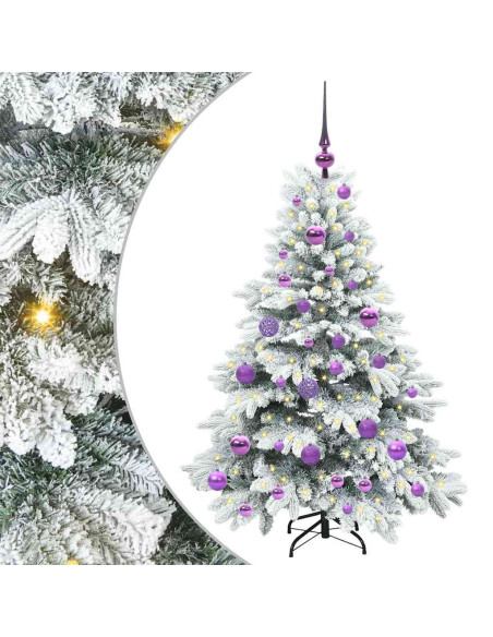 Albero di Natale artificiale con 150 LED Verde 120 cm PE e PVC