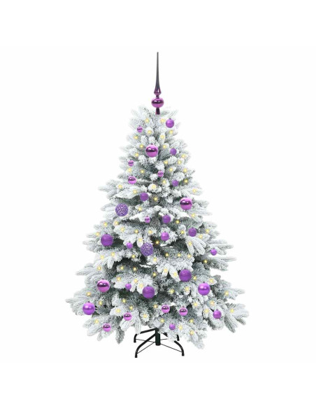 Albero di Natale artificiale con 150 LED Verde 120 cm PE e PVC