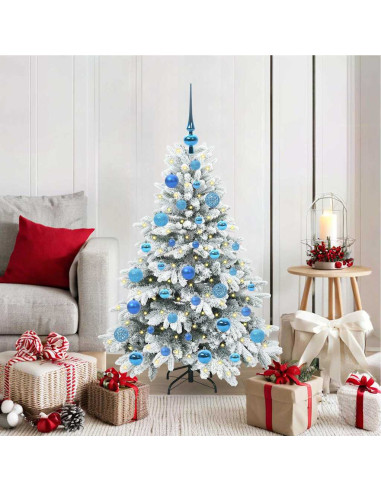 Albero di Natale artificiale con 150 LED Verde 120 cm PE e PVC