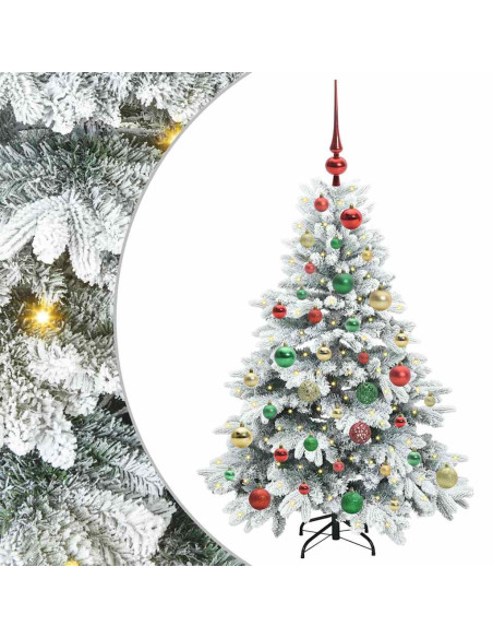 Albero di Natale artificiale con 150 LED Verde 120 cm PE e PVC