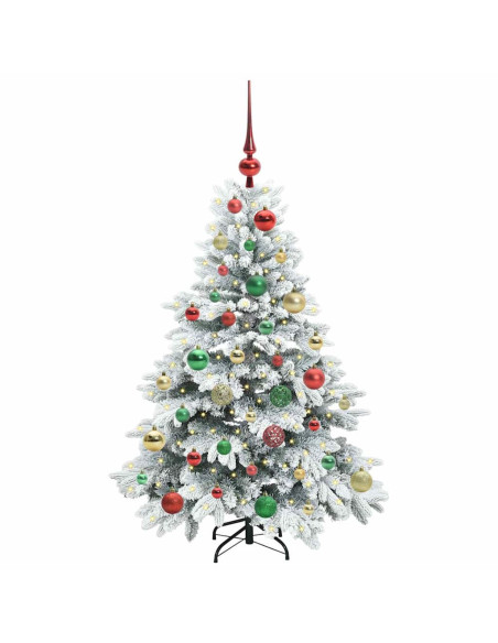 Albero di Natale artificiale con 150 LED Verde 120 cm PE e PVC