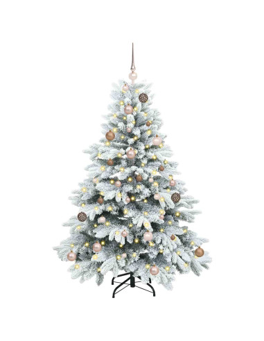 Albero di Natale artificiale con 150 LED Verde 150 cm PE e PVC
