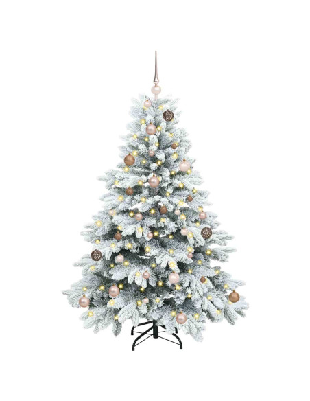 Albero di Natale artificiale con 150 LED Verde 150 cm PE e PVC