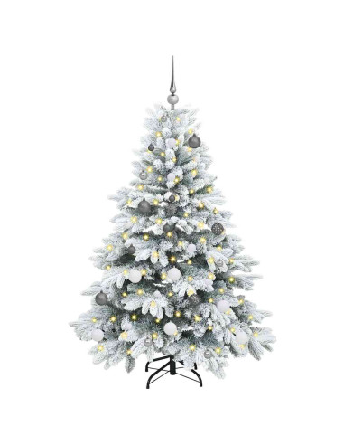 Albero di Natale artificiale con 150 LED Verde 150 cm PE e PVC