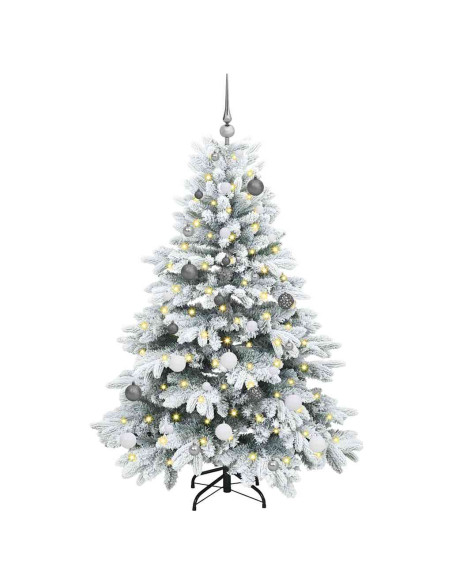 Albero di Natale artificiale con 150 LED Verde 150 cm PE e PVC