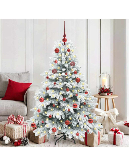 Albero di Natale artificiale con 150 LED Verde 150 cm PE e PVC
