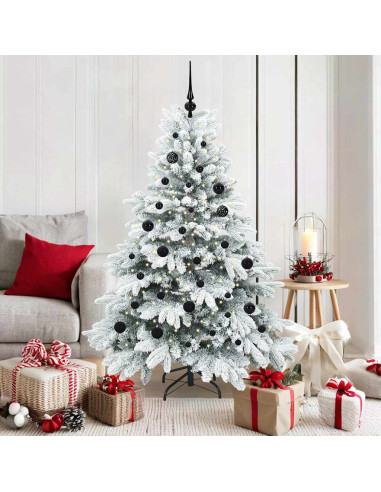 Albero di Natale artificiale con 150 LED Verde 150 cm PE e PVC