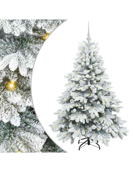 Albero di Natale artificiale con 150 LED Verde 150 cm PE e PVC
