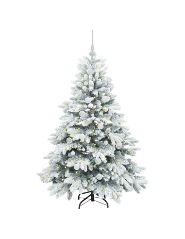 Albero di Natale artificiale con 150 LED Verde 150 cm PE e PVC
