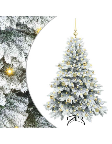 Albero di Natale artificiale con 150 LED Verde 150 cm PE e PVC