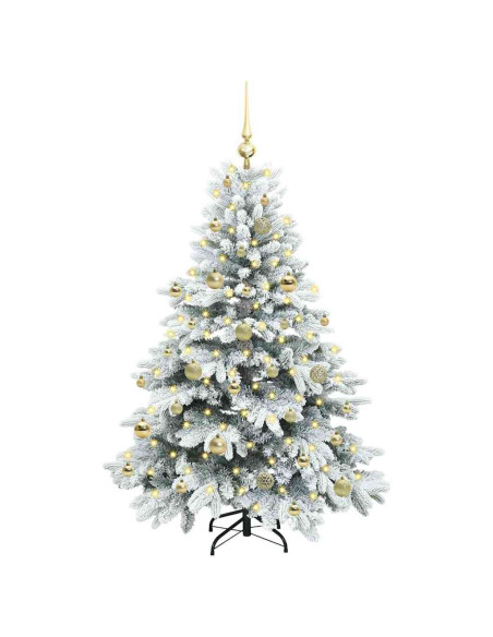 Albero di Natale artificiale con 150 LED Verde 150 cm PE e PVC
