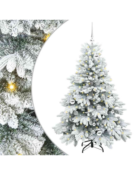 Albero di Natale artificiale con 150 LED Verde 150 cm PE e PVC