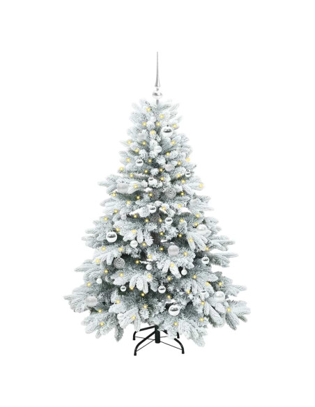 Albero di Natale artificiale con 150 LED Verde 150 cm PE e PVC
