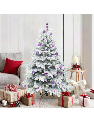 Albero di Natale artificiale con 150 LED Verde 150 cm PE e PVC